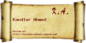 Kandler Ahmed névjegykártya